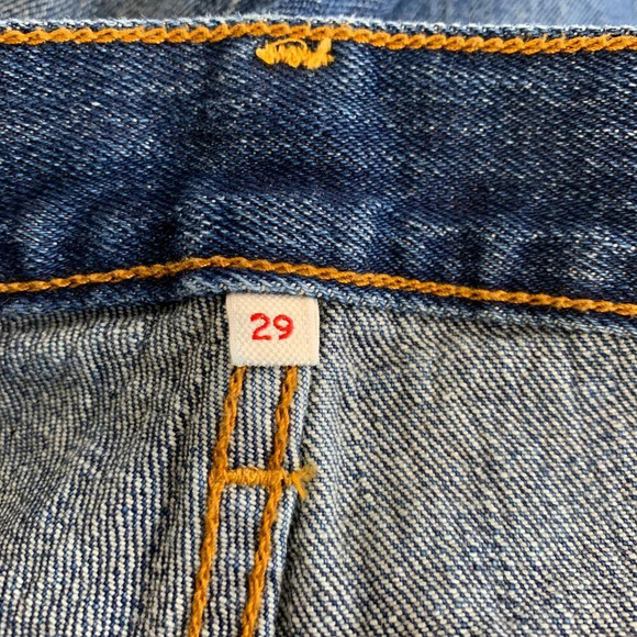 Levi's x White Oak Cone Denim Jeans Womens 29x27 Blue Raw Hem Skinny High Rise - Picture 8 of 12